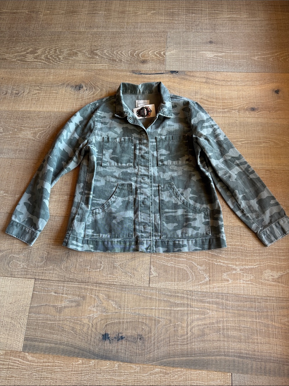 Womens Camouflage Utility Jacket - Green Camo NEW M